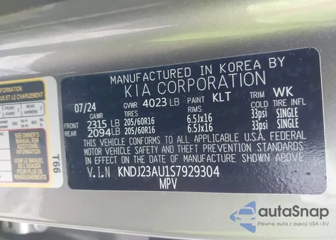 2025 Kia Soul Lx из США, поврежденный, VIN KNDJ23AU1S7929304